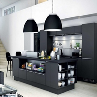 Meuble de cuisine complet en bois, îlot de cuisine moderne modulaire, table prête à assembler