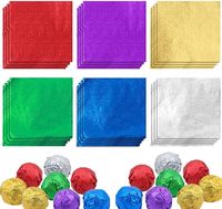 Papel de Aluminio Cuadrado para Envolver Dulces, Papel de Aluminio para Envolver Dulces, Chocolate y Regalos