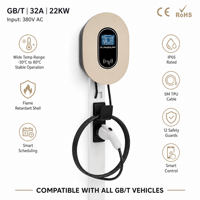 Borne de recharge murale intelligente WiFi 22 kW 32 A triphasée norme GBT pour véhicules électriques BYD GAC Aion ZEEKR XPeng