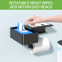 Support mural multifonctionnel décoratif pour rouleau de papier toilette avec étagère pour distributeur de papier toilette