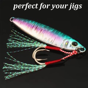 Anzuelos de Pesca con Diseño de Pluma, Acero con Alto Contenido de Carbono, Resistentes a la Corrosión, para Pesca con Señuelos en Agua Salada y Agua Dulce, para Pargo - Product Image 3