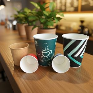 Vaso de Papel Desechable para Llevar Bebidas Calientes, Vaso de Papel Personalizado para Té con Tapa - Product Image 6