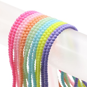 Perline di Vetro Verniciate Rotonde Bianche da 4mm, 6mm, 8mm, 10mm per Decorazioni Fai-da-te, Colore Caramella, Cristallo Dipinto - Product Image 1