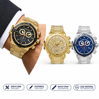 Modische Multifunktionale Business-Casual Herren Edelstahl Wasserdichte Luxus-Quarzuhr mit Chronograph