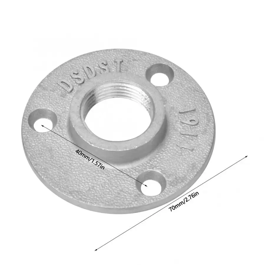 1/2 Inch Pipe Fittings Wall Floor Flange with Aluminum Alloy material used for Industrial Pipe, Furniture, Bar, Restaurant decor