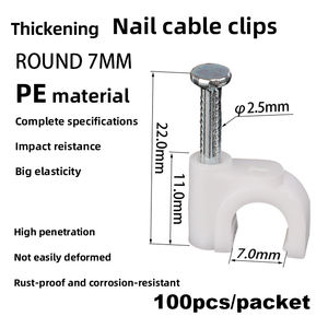 Circle Type Plastic Cable Clips Nylon Wall Cable Clip With Steel Nail - View #5