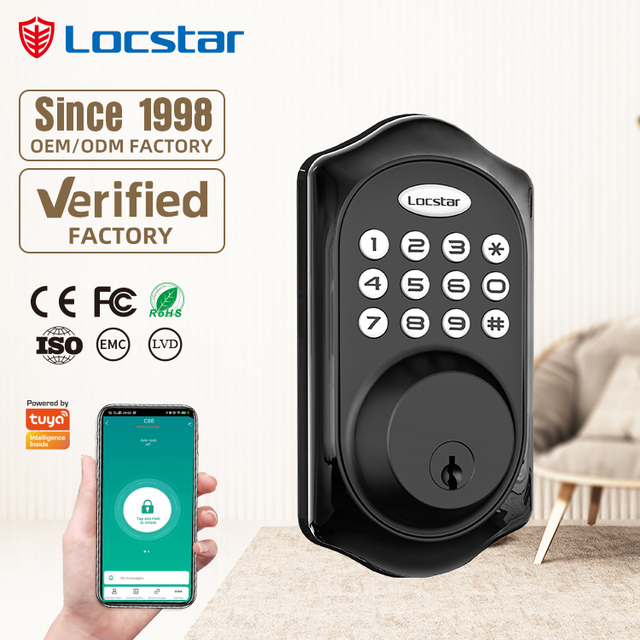 Tuya TT Smart Door Electronic Lock Waterproof WiFi App Controlled Fingerprint Digital Keyless Handle Memory Card
