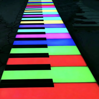 Lumières LED interactives pour sol en forme de piano, activées par la musique RGB, dalles lumineuses interactives musicales, éclairage de sol en forme de piano