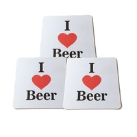 Sous-verres en carton et papier écologiques super absorbants à faible MOQ, logo personnalisé, formes rondes/carrées/octogonales 10x10cm pour boissons