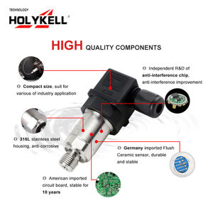 เซ็นเซอร์วัดแรงดันน้ำ Holykell China แบบ <span class=keywords><strong>4</strong></span>-20ma ขนาด 1/<span class=keywords><strong>4</strong></span> Npt สำหรับอากาศ แก๊ส เชื้อเพลิง เซรามิก สำหรับระบบ HVAC <span class=keywords><strong>ราคา</strong></span> 250 psi - Product Image 2