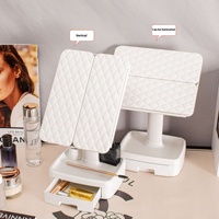 Nouveau miroir de coiffeuse à trois volets cosmétique LED pour femmes miroir de maquillage de bureau Portable avec cadeau de lumière de remplissage