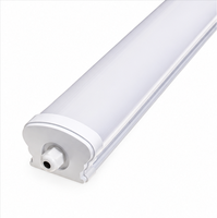 Lampu LED Linear Batten T8 ROMAS IP65 Tahan Air, Dapat Diredupkan, CRI 80,  Berbahan Aluminium PC untuk Gudang dan Garasi