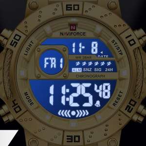 NAVIFORCE NF9241S allarme luminoso Business 9241 di marca di lusso in acciaio inossidabile <span class=keywords><strong>orologio</strong></span> <span class=keywords><strong>da</strong></span> <span class=keywords><strong>polso</strong></span> impermeabile retrò <span class=keywords><strong>orologio</strong></span> digitale - Product Image 5