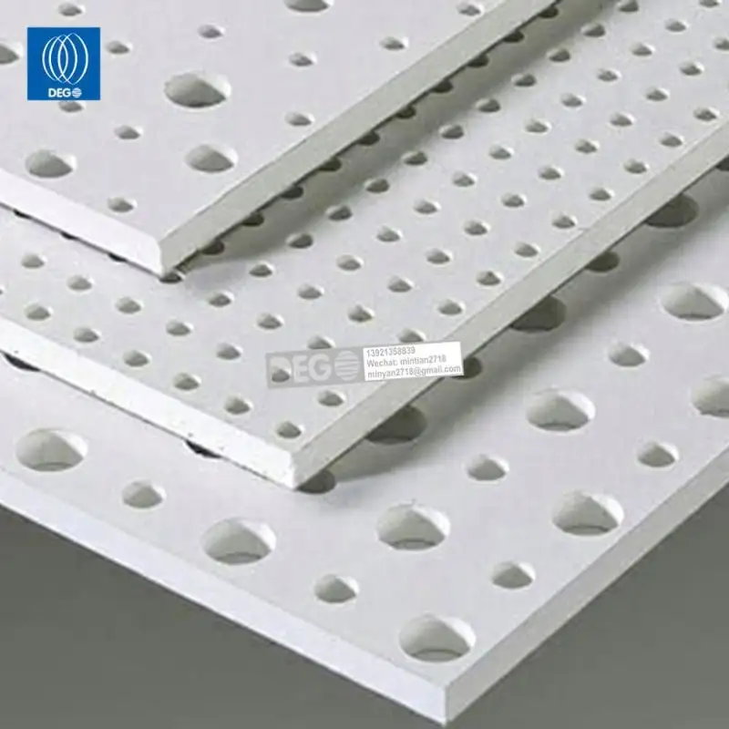 12mm de partición de panel de yeso perforada acústica placa de yeso de 12mm de espesor acústica perforado de yeso B