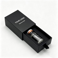 Boîte cadeau rigide personnalisée avec logo, style tiroir, finition mate, vide, en papier, pour flacon d'essence/ampoule, avec ruban et languette de tirage