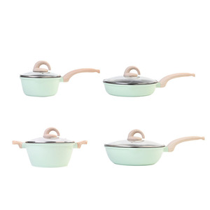 Maifan Đá Maca Màu Xanh Lá Cây Không Dính Pan Hộ Gia Đình Nhà Bếp Không Khói Cảm Ứng Phổ Đồ Nấu Nướng Đặt Bán Buôn Tùy Chỉnh Đồ Nấu Nướng - Product Image 3