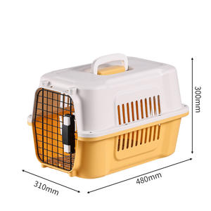 Cage de <span class=keywords><strong>transport</strong></span> <span class=keywords><strong>pour</strong></span> animaux de compagnie en plastique jaune, porte en acier, boîte de <span class=keywords><strong>transport</strong></span> <span class=keywords><strong>pour</strong></span> chat, cage de voyage <span class=keywords><strong>pour</strong></span> chien et chat, approuvée par les compagnies aériennes - Product Image 2