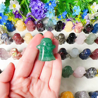 Großhandelspreis 30mm Natürlicher Mischquarz Amethyst Kristalle Heilende Halbedelsteine Geschnitzter Geist für Halloween-Dekoration