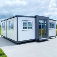Maison conteneur extensible de 20 pieds, 2 chambres, 1 salon, design moderne, maison préfabriquée, villa