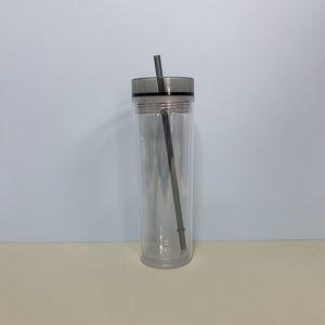 Double Walled <b>Straw</b> <b>Cup</b> With <b>Lid</b> <b>And</b> <b>Straw</b> 16 Oz Transparent Travel Drinkware Set Solid Color For Everyday Use - Product Image 3