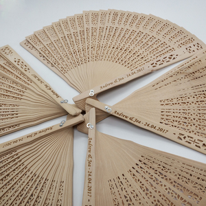 Tùy Chỉnh Thanh Lịch Gỗ Tay Quạt Đám Cưới In Hoặc Khắc Cá Nhân Tên Và Ngày Nghệ Thuật Dân Gian Phong Cách Sơn Kỹ Thuật - Product Image 2