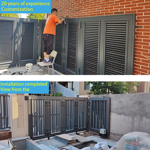 Puerta Corredera Eléctrica <span class=keywords><strong>de</strong></span> Aleación <span class=keywords><strong>de</strong></span> Aluminio, Puertas Correderas Curvas para Patio <span class=keywords><strong>de</strong></span> Villa, Garaje, Puerta Giratoria, Puerta <span class=keywords><strong>de</strong></span> Entrada en Forma <span class=keywords><strong>de</strong></span> L - Product Image 4