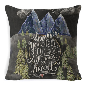 Cross Border Black Letter Car <b>Cushion</b> Square Polyester Cotton Washable Home Decor Lumbar Pillow - Product Image 4