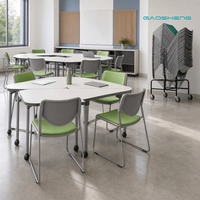 Chaise de réunion empilable verte pour un environnement d'apprentissage confortable, avec structure métallique, sièges de formation connectables pour bureau et salle de classe