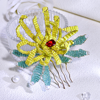YouLaPan – épingle à cheveux de mariée, tissage de perles fait à la main, chrysanthème, accessoires de cheveux pour femmes, pour banquet, danse, fête, YXA244
