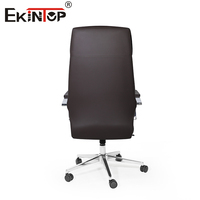 Chaise de bureau moderne en cuir Ekintop, chaise de direction minimaliste pivotante, chaise de bureau à dossier haut pour espace de travail professionnel