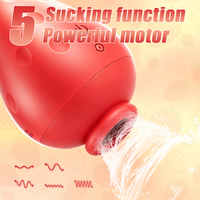 5-Frequenz Brustwarzen-Stimulator Klitoris G-Punkt Saugvibrator Erdbeer-Vibrator Sexspielzeug für Frauen