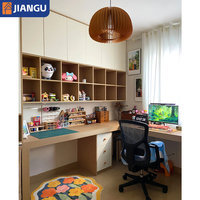 Bureau d'ordinateur long intégré de haute qualité en panneau mélaminé personnalisé pour le bureau à domicile