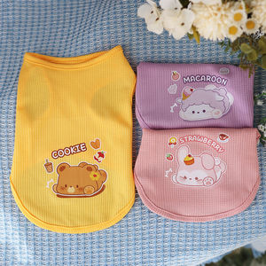 Chaleco con estampado de dibujos animados para mascotas, ropa transpirable para gatos y perros, ropa de verano de Color caramelo, estilo sencillo, ZYKBX03 - Product Image 2