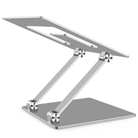 L301 Aluminium Alloy Zilveren Verstelbare Computerstandaard voor Laptop met 360° Draaibare Basis Ergonomische Opvouwbare Verhoger voor Bureau