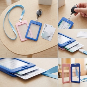 Porte-badge rigide fantaisie et accessoires, étui transparent double face en plastique rigide pour <span class=keywords><strong>carte</strong></span> d'identité et permis de travail - Product Image 5