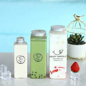 ขวดเครื่องดื่มพลาสติก PET ขนาด 350 มล. 500 มล. 650 มล. ขวดทรงเหลี่ยมแบบกำหนดเองพร้อมฝาเกลียวสำหรับโซดา แชมเปญ น้ำผลไม้ - Product Image 1