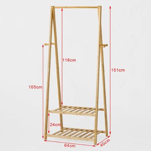 Estante de almacenamiento de ropa de bambú para dormitorio - Product Image 1