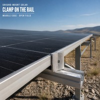 Support de fixation d'extrémité de panneau solaire photovoltaïque en aluminium pour rail de cadre de module, montage au sol