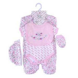 Commercio all'ingrosso Neonato del Cotone di Estate Del Bambino Insiemi Dei Vestiti Del Bambino Della Ragazza Dei Ragazzi Del Pagliaccetto Della Tuta 5 pz/set - Product Image 3