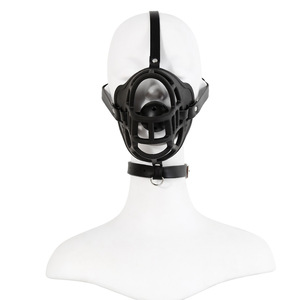 HM 2024 nuova maschera Fetish <span class=keywords><strong>Sex</strong></span> Toys stravagante maschera Anti-morso con tappo a bocca palla bavaglio cane gioco di ruolo Bondage testa cappuccio per adulti - Product Image 5