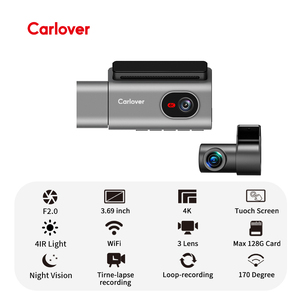 3채널 4K WIFI 전후방 트리플 차량용 비디오 레코더, 야간 시야 기능 탑재 차량 후방 카메라 포함 - Product Image 2