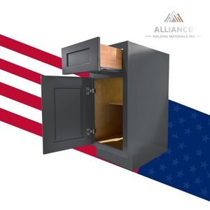 ตู้ครัวแบบโมดูลาร์ B09-B21 รุ่นกราไฟต์เชคเกอร์ ยอดนิยม พร้อมจัดส่งฟรีในอเมริกา ตู้ครัวสำเร็จรูปแบบ RTA ตู้ครัวทันสมัย - Product Image 1