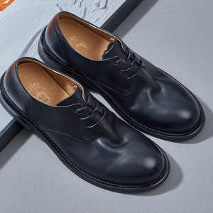 Scarpe Casual da <span class=keywords><strong>Uomo</strong></span> in Vera Pelle di Vacchetta, Stile Americano Retrò, Punta Tonda, <span class=keywords><strong>Basse</strong></span>, con Lacci, Traspiranti - Product Image 5
