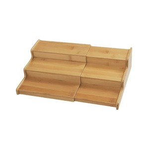 Estante de bambú para especias de cocina, organizador de almacenamiento expandible de 3 niveles para especias y condimentos, color madera natural - Product Image 2