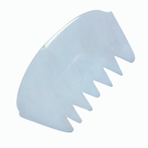 Peigne de massage du cuir chevelu en jade blanc naturel en gros, outil de massage des dents en jade blanc avec logo personnalisé pour les soins capillaires - Product Image 5