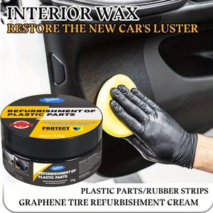 Pasta Restauradora para Interiores <span class=keywords><strong>de</strong></span> Auto, Limpiador para <span class=keywords><strong>Asientos</strong></span> <span class=keywords><strong>de</strong></span> Cuero, Pulimento para Plásticos, Crema <span class=keywords><strong>de</strong></span> Mantenimiento con Protección Anti-envejecimiento y Brillo - Product Image 2