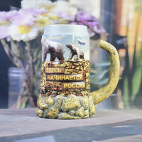Verres à bière classiques en porcelaine de haute qualité de 1100 ml avec base épaisse et poignée, écologiques, personnalisables avec logo OEM pour les pubs et la maison (vente en gros)