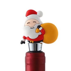 Pvc Cartoon Christmas <b>Wine</b> Stopper Food Grade Alloy Sealing Bottle Plug Gift - Product Image 3