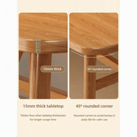 Ensemble table et chaises modernes en bois massif avec coussins pour mobilier de restaurant