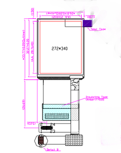 Módulo de Pantalla LCD AMOLED de 1.45 Pulgadas con Funcionalidad Táctil, Brillo de 350, Resolución de 272x340, Interfaz MIPI, 24 Pines - Product Image 3